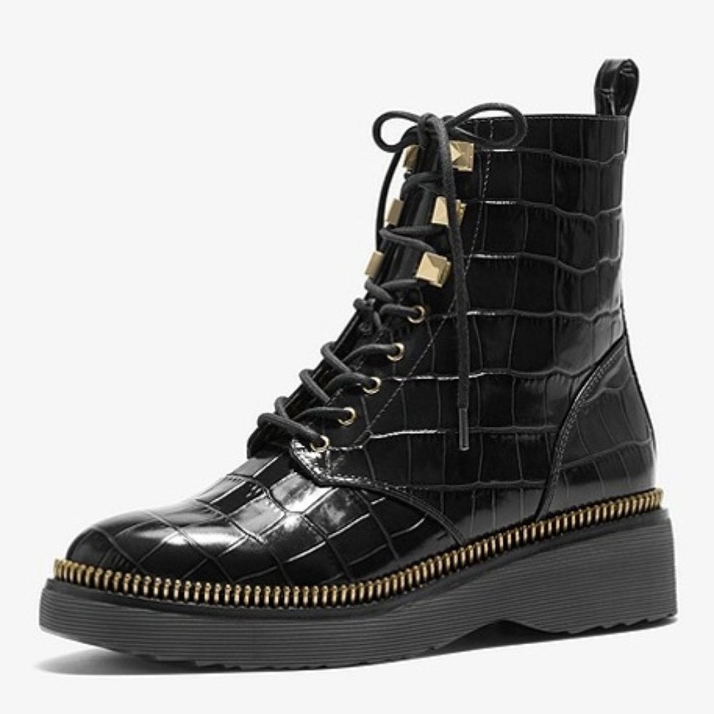 Michael Michael Kors Haskell Crocodile Embossed Boot